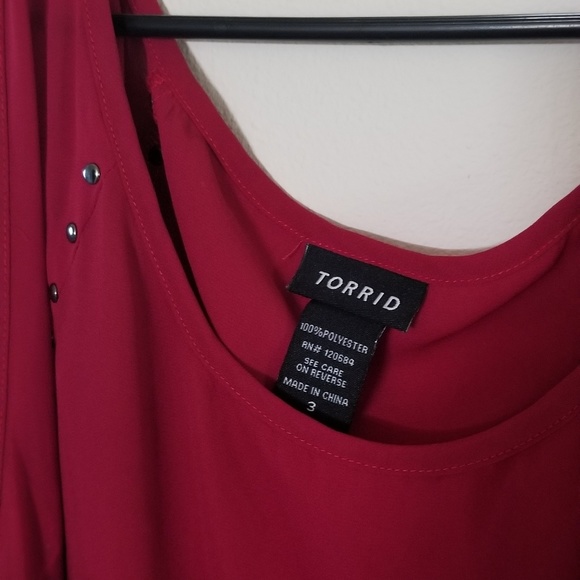 torrid Tops - Torrid Burgundy Dress Blouse